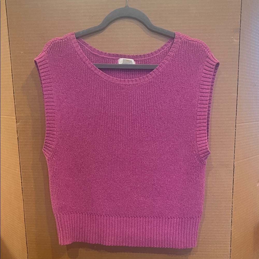 Maeve Magenta Sleeveless Sweater